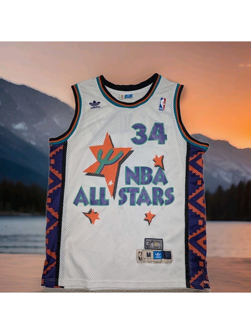 Hakeem Olajuwon Adidas Hardwood Classics 1995 NBA All Stars Jersey Mens Medium